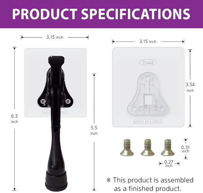 Door Stopper with Adhesive Bracket Stickers, No Drilling or Tools Needed - Image 7