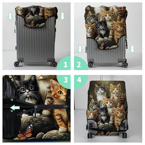 Luggage Cover + Tag (Cats Family / XL)