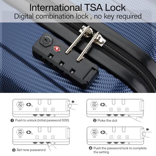 16 inch Underseat Carry on Suitcases with Wheels (16 Inch / Dark Blue)