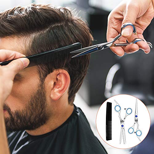 11 PCS Hair Cutting Thinning Scissors Set (Blue / 1 Count (Pack of 1))