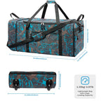 Expandable Rolling Duffel Bag with 2 Wheels Foldable Duffel Bag for Travel Carry on Duffel Bag with Wheels (Graffiti-blue)