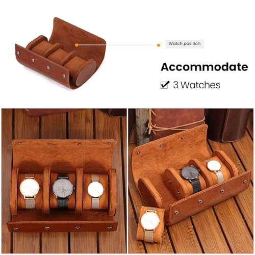 Watch Roll for Travel (Brown-3)