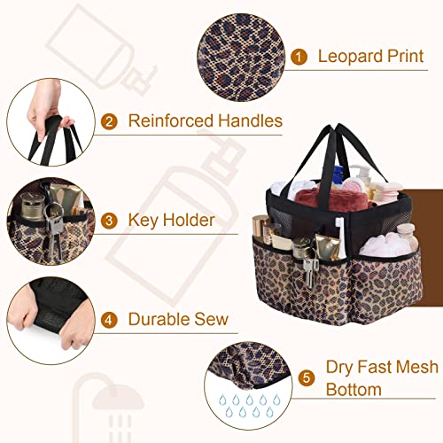 Mesh Shower Caddy Portable (1 Pack Leopard / L (Classic Dorm Caddy))