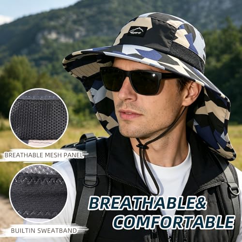 Outdoor Sun Hat for Men Women (1pack-camo Beige)