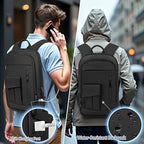 Business Backpack for Men Slim Lightweight Laptop Backpack for 17.3 Inch Computer Water Resistant Small Office Backpack for Commute Travel Daily Office Work with Small Bag (17.3" / With Pocket / Black)