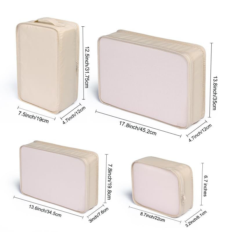 Travel Packing Cubes (Cream)