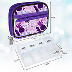 Weekly Travel Pill Organizer Pill Case for Purse with Removable 7 Day Pill Box (1 Case + 1 Box / A. Purple 02)