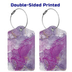 2 Pack Abstract Purple Luggage Tag for Suitcases Women (Luggage Tag - Purple)