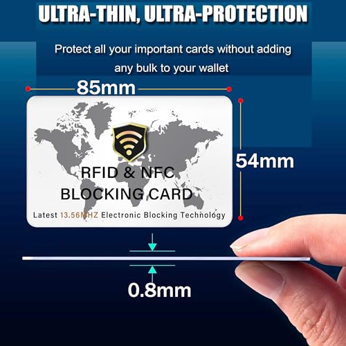 2 Pack RFID Blocking Card for Credit Debit ID Card (White WM)