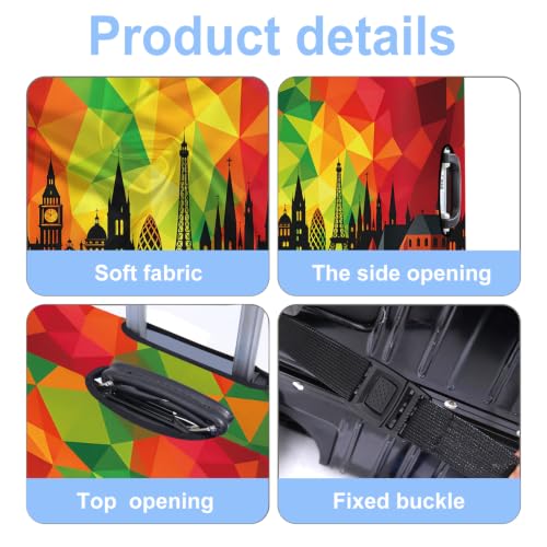 Colorful City Luggage Cover Washable Suitcase Protector Anti (Colorful City / S(20-22inch suitcase))