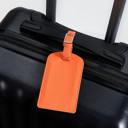 3 Pack Luggage Tags for Suitcases (Bright Orange)