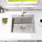 Bar Sink Drop In Workstation-Bokaiya 21x20 Small Drop In Kitchen Sink Stainless - Image 4