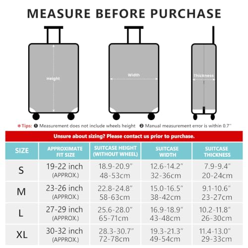 Travelkin Luggage Covers For Suitcase Tsa Approved Suitcase Cover Protector (Leaves-Green / S)