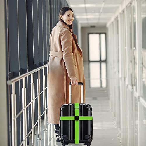 Luggage Straps for Suitcases TSA Approved Travel Essentials 4 Pack (Green)