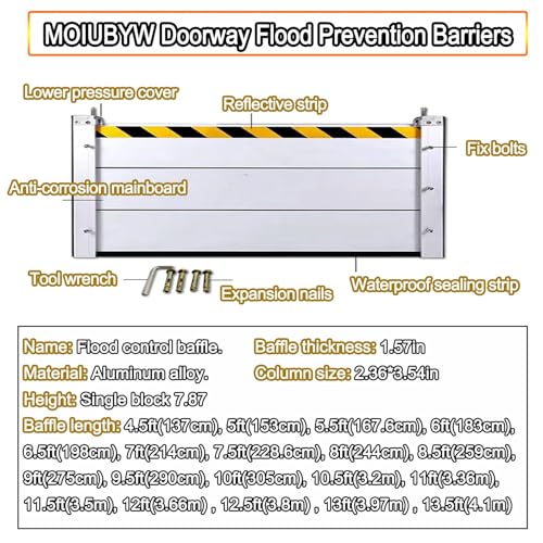 Reusable Flood Barrier (9.5ft(290cm) / H 3.9ft(120cm))