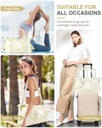 Initial Travel Duffel Bag Sports Gym Bag for Kids Teen Birthday Gifts (Beige / R)