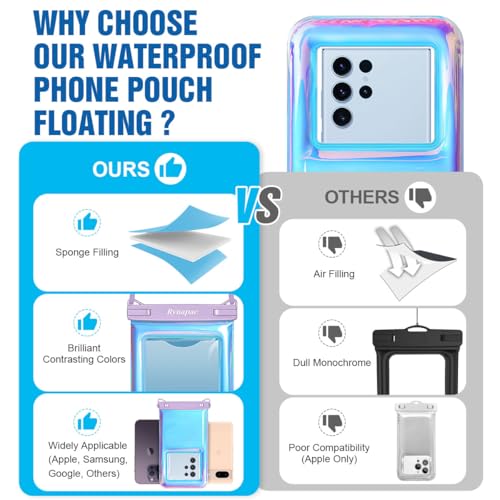 Waterproof Phone Pouch Floating [Up to 10''] (Extra Large [10inch] / Iridescent)