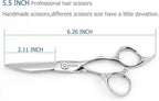 5.5 Inch Hair Cutting Scissors Barber Hair Shears Professional Haircut Scissors Hair Cut 440c Hairdresser Barber Shears KINSARO for Hairdresser Barbershop or Home Use