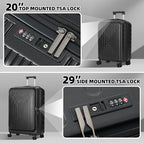 2 PCS 20 29 Luggage Sets (Dark Black / 20/29 Set)