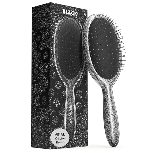 Glitter Hair Brush Detangler (Glitter - Black)