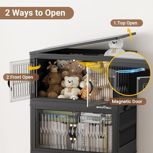 320Qt Stackable Storage Bins with Lid (Black / 80QT-4Pack)