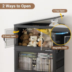 320Qt Stackable Storage Bins with Lid (Black / 80QT-4Pack)