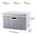 Collapsible Storage Cubes with Lids Fabric Decorative Storage Bins Boxes Organizer Containers Baskets with Cover Handles for Bedroom Closet Living Room 14.9x9.8x9.8 Inch 3 Pack (Assorted Color / Medium(3-Pack))