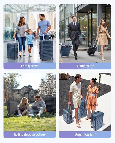 Luggage Sets 3 Pcs Suitcase with Wheels (Black / 3-Piece Set-20 Inch/24 Inch/28 Inch)