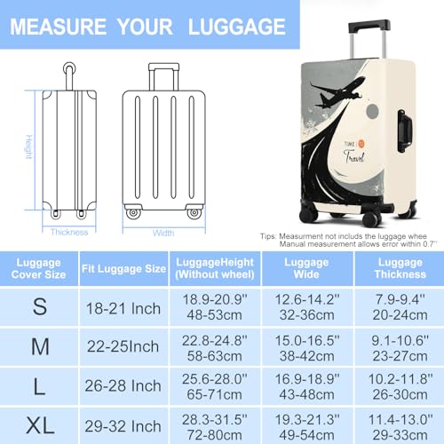 Grey Luggage Cover Washable Suitcase Protector Anti (Grey / M(fits 24-26Inch suitcase))