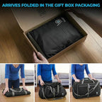 Travel Duffle Bag for Women & Men. Extra Large Foldable Duffel Bags (120L / Black)