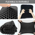 Gel Seat Cushion for Long Sitting (Black / Jumbo Thick: 20x20x1.9inch)