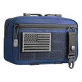 Tactical Molle Admin Pouch Utility Laser Cut EDC Tool Pouch Bag Horizontal Modular Pouches Include US Flag Patch and Keychain (Blue)