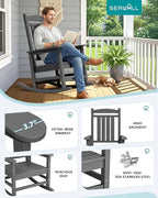 Outdoor Rocking Chair Set of 2 (Dark Gray / 2 Packs)