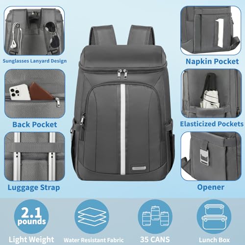 Cooler Backpack for Women Men (Grey)