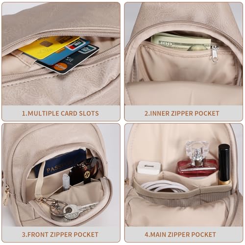 Crossbody Bags for Women Anti Theft Small Sling Handbag with Zipper Lock Vegan Leather RFID Blocking Chest Pure (Grey)