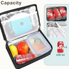 Small Insulated Lunch box Portable Soft Bag Mini Cooler Thermal Meal Tote Kit with Handle for Work & School (Black)