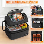 Insulated Lunch Bag for Men Women (Heather Charcoal)