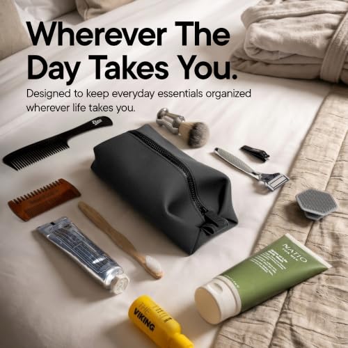 The Koby Dopp Kit Toiletry Bag (Charcoal / Lite 9" x 4.5" x 4.5")