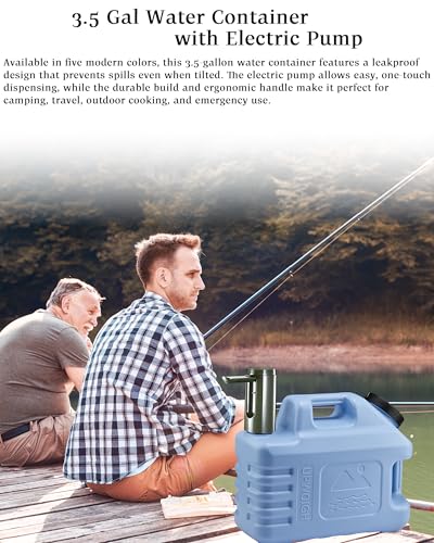 3.5 Gallon Water Jug with Rechargeable Touch Pump (Blue / 3.5 Gal)
