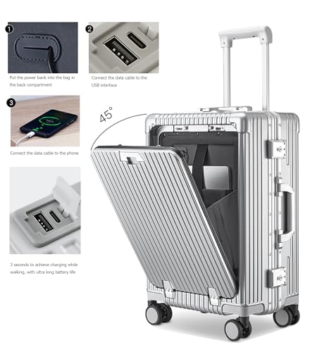 PC Hardside Carry On Luggage (A-Silver / 20.8")