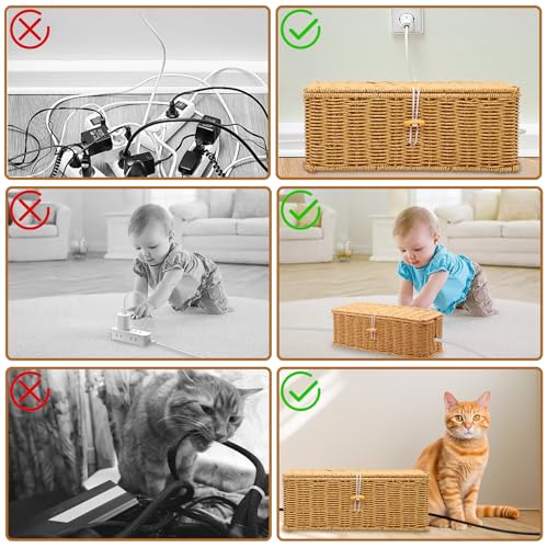 2PCS Cable Management Box (13.0" (L) x 5.5" (W) x 5.1" (H) - 2 Pack)