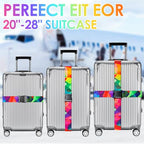 Luggage Straps for Suitcases Adjustable Travel Belt (Colorful geometry)