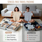 8 Set Packing Cubes for Travel Essentials (16 Gold)