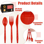 360 Pieces Red Plastic Cutlery Set (Red)