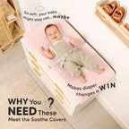 2 Pack Organic Changing Pad Covers for Girl (Mist Rose / 100% Cotton)