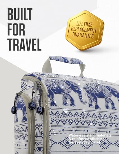 Hanging Travel Toiletry Bag (Blue Elephant)