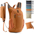 10L Small Hiking Backpack Travel Daypack Lightweight Packable Back Pack for Women Men (Orange)
