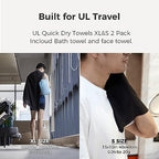 Ultralight Quick Dry Towels in XLarge & Small Sizes with Compact Packable Pocket Microfiber Towel for Backpacking Travel Beach Hiking Swimming Sports & Yoga (XL&S / Navy Blue)