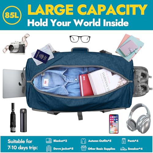 85L Travel Duffel Bag (Aegean Blue / 85L)