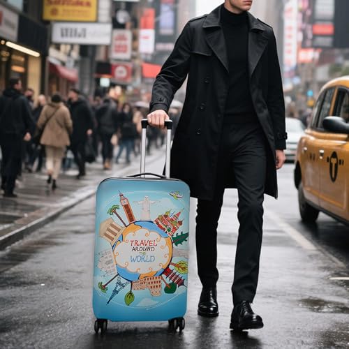 Travel Luggage Cover Suitcase Cover Protector Skins 18 (ocean / L (for 25--28 inch luggage))